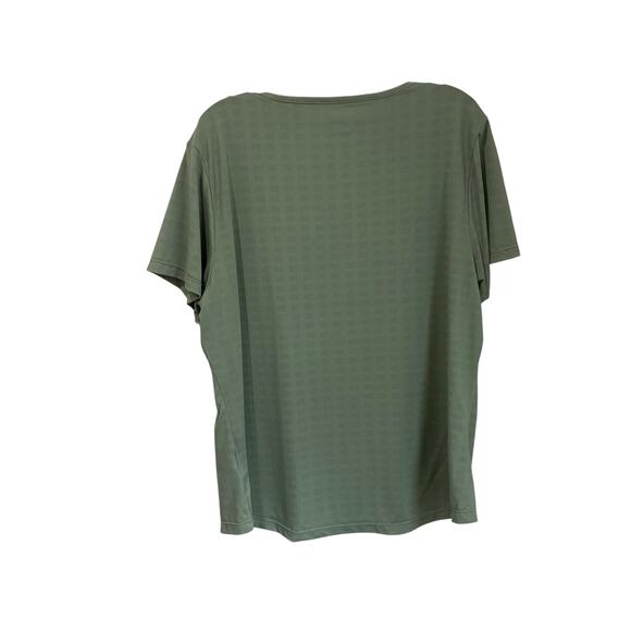 Zyia Active Womens Top  Green Perforated Laser Cut Short Sleeve Stretch Sz XXL - Picture 2 of 7